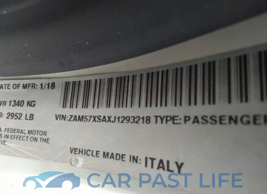 ZAM57XSAXJ1293218# 9