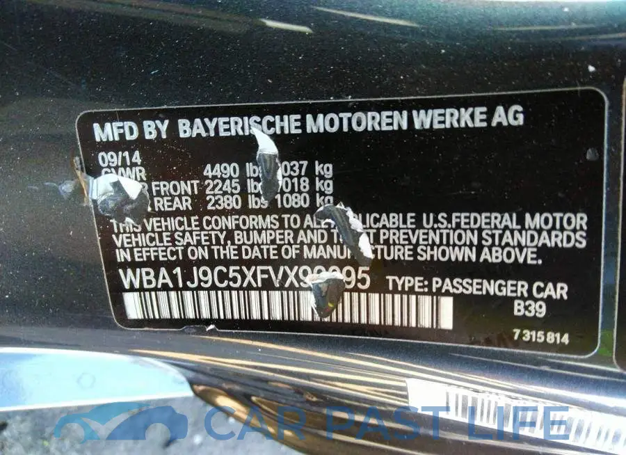 WBA1J9C5XFVX99095# 9