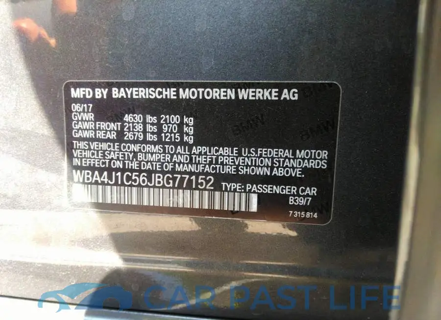 WBA4J1C56JBG77152# 9