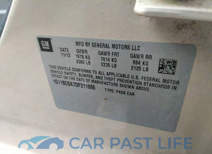 1G11B5SA7DF211886# 9