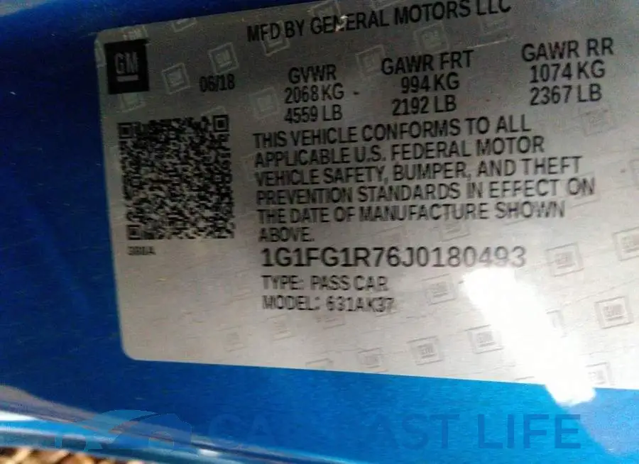 1G1FG1R76J0180493# 9