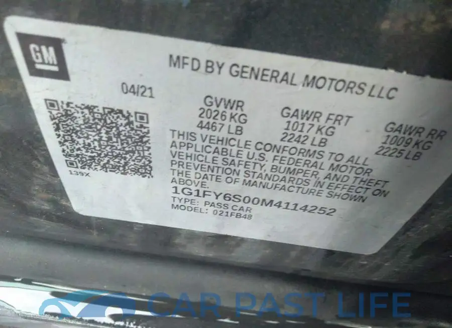 1G1FY6S00M4114252# 9