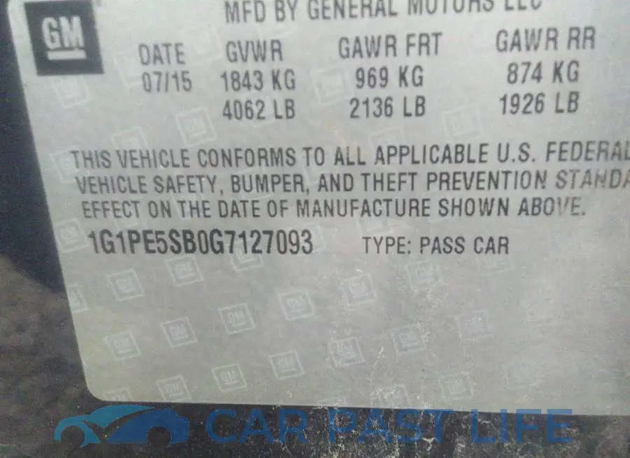 1G1PE5SB0G7127093# 9