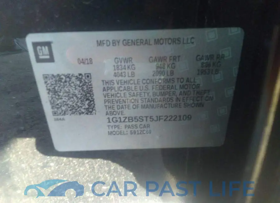 1G1ZB5ST5JF222109# 9