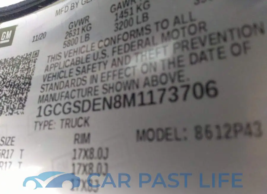 1GCGSDEN8M1173706# 9