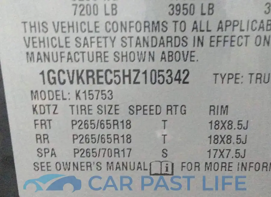 1GCVKREC5HZ105342# 9