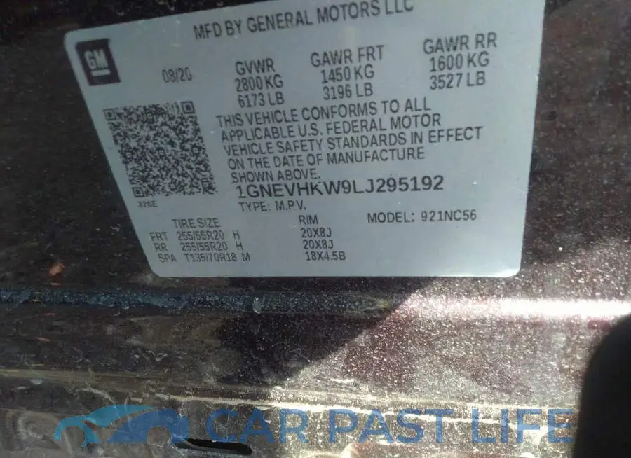 1GNEVHKW9LJ295192# 9