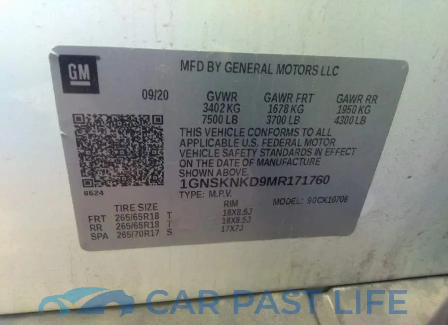 1GNSKNKD9MR171760# 9