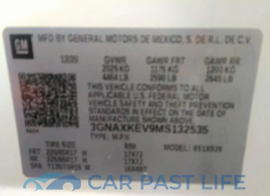3GNAXKEV9MS132535# 9