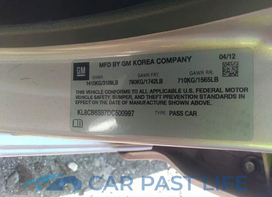 KL8CB6S97DC500997# 8
