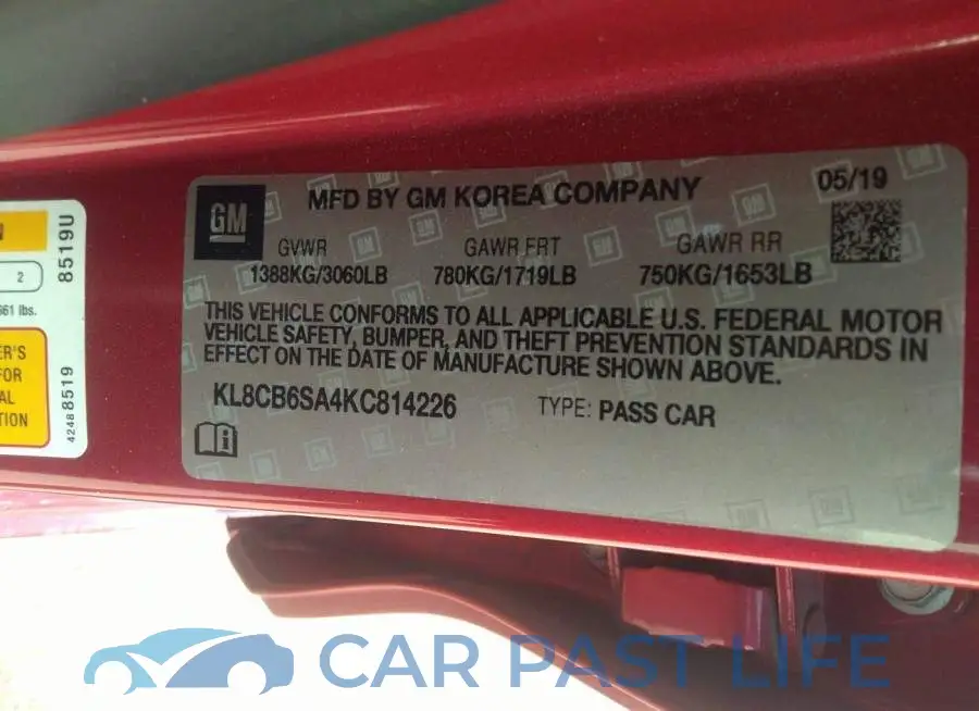 KL8CB6SA4KC814226# 9