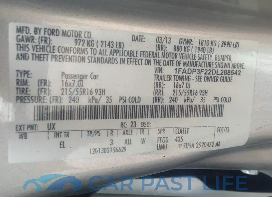 1FADP3F22DL288542# 9