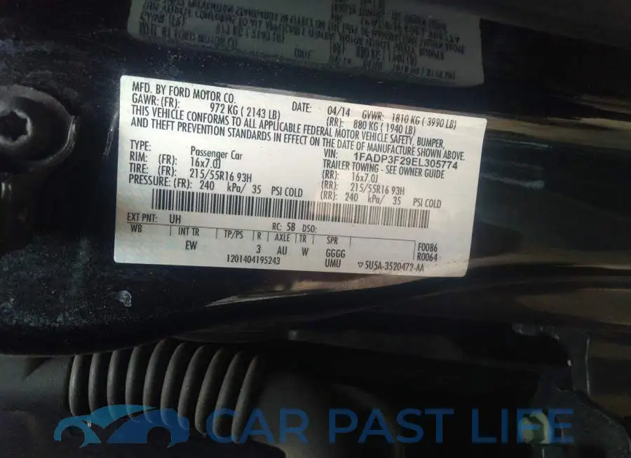 1FADP3F29EL305774# 9