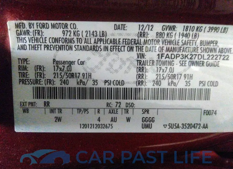 1FADP3K27DL222722# 8