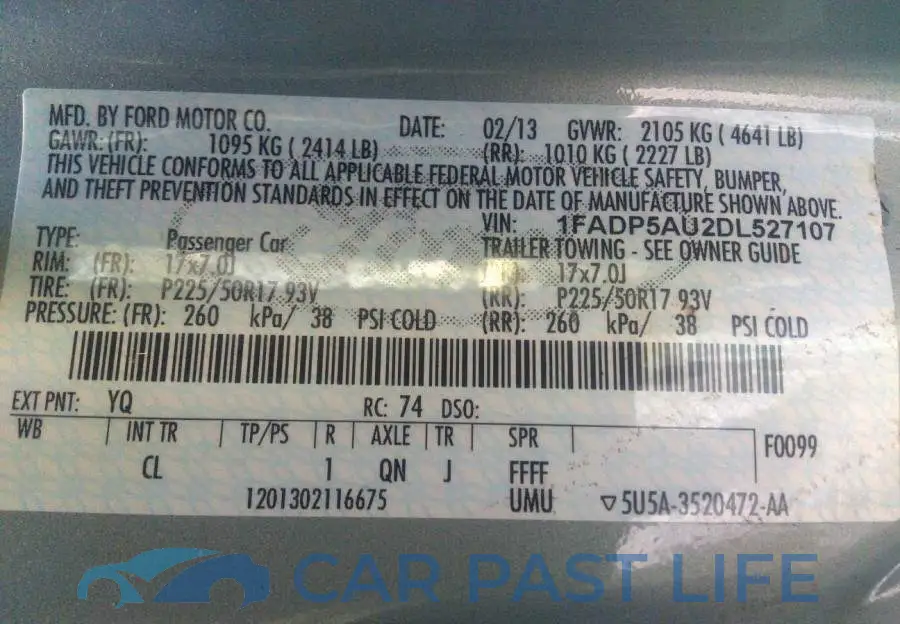 1FADP5AU2DL527107# 9