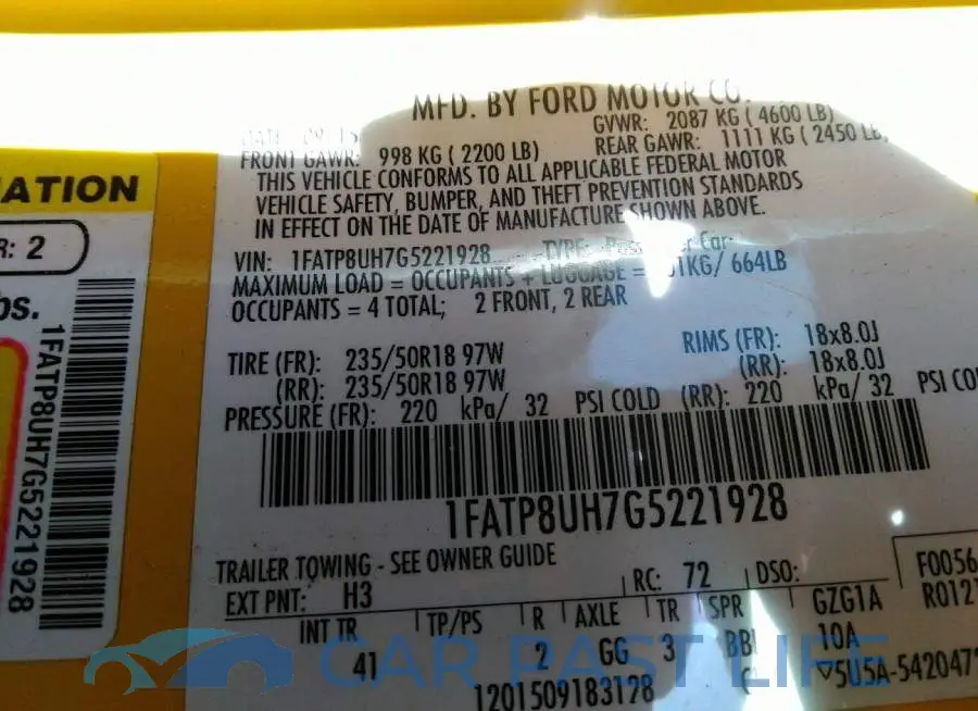 1FATP8UH7G5221928# 9