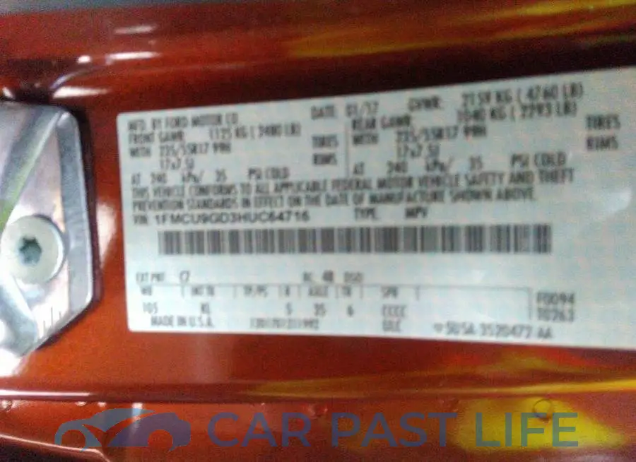1FMCU9GD3HUC64716# 9
