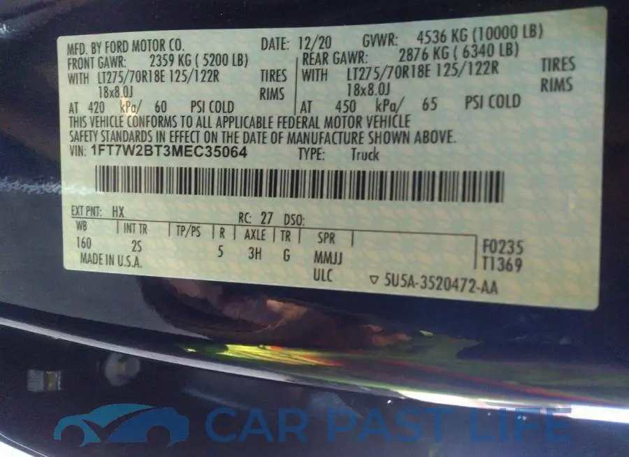 1FT7W2BT3MEC35064# 9
