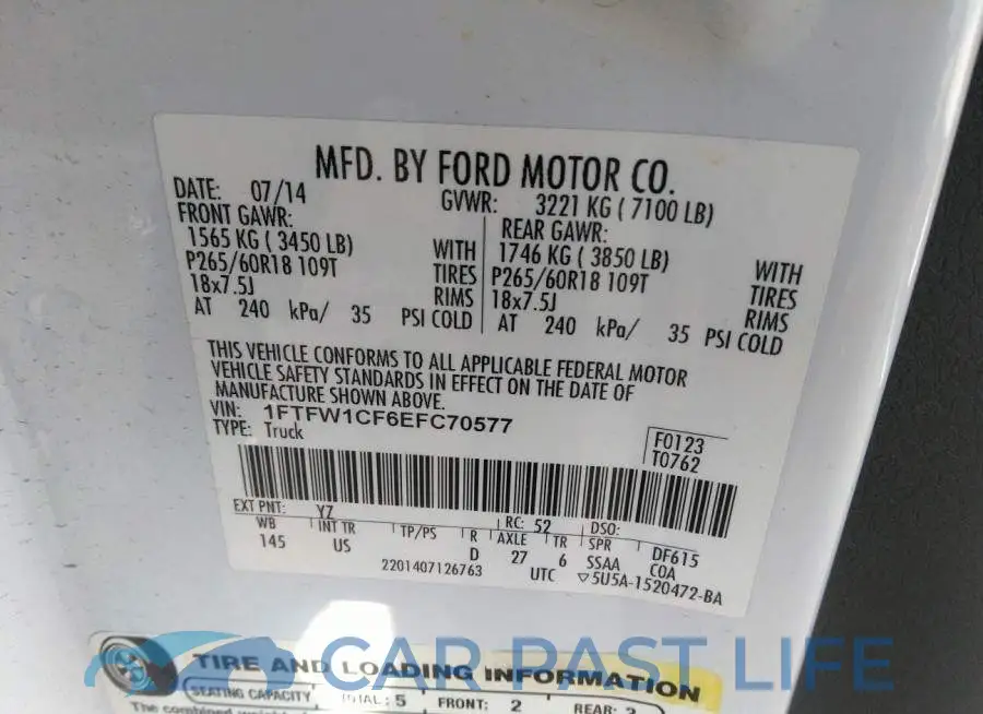 1FTFW1CF6EFC70577# 9
