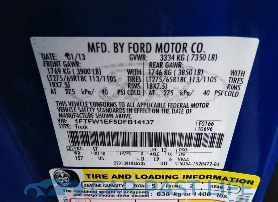 1FTFW1EF5DFB14137# 9