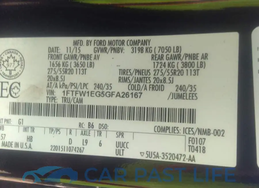 1FTFW1EG5GFA26167# 9