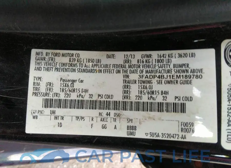 3FADP4BJ1EM189780# 9