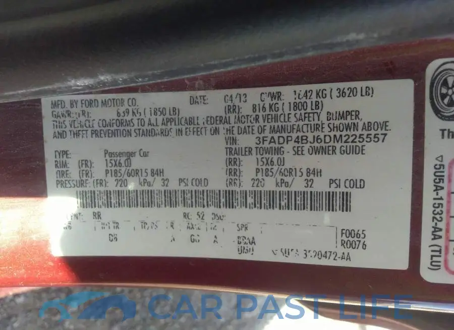 3FADP4BJ6DM225557# 9