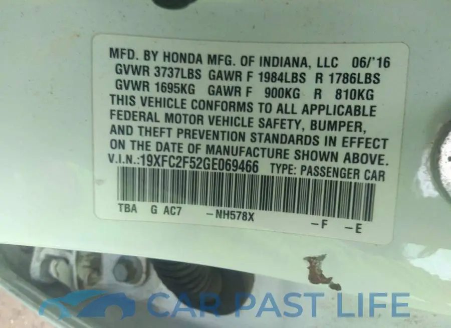 19XFC2F52GE069466# 9