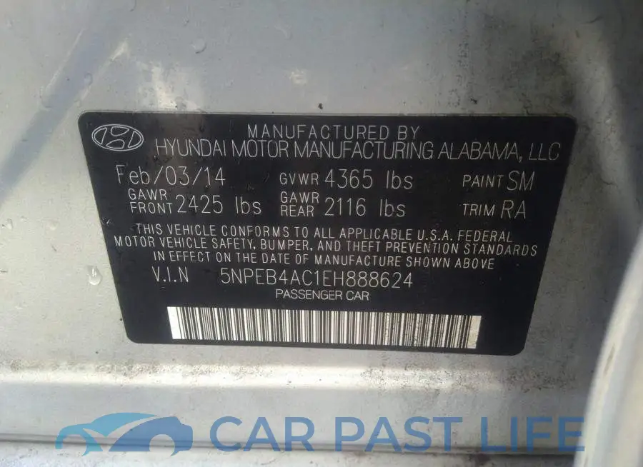 5NPEB4AC1EH888624# 9