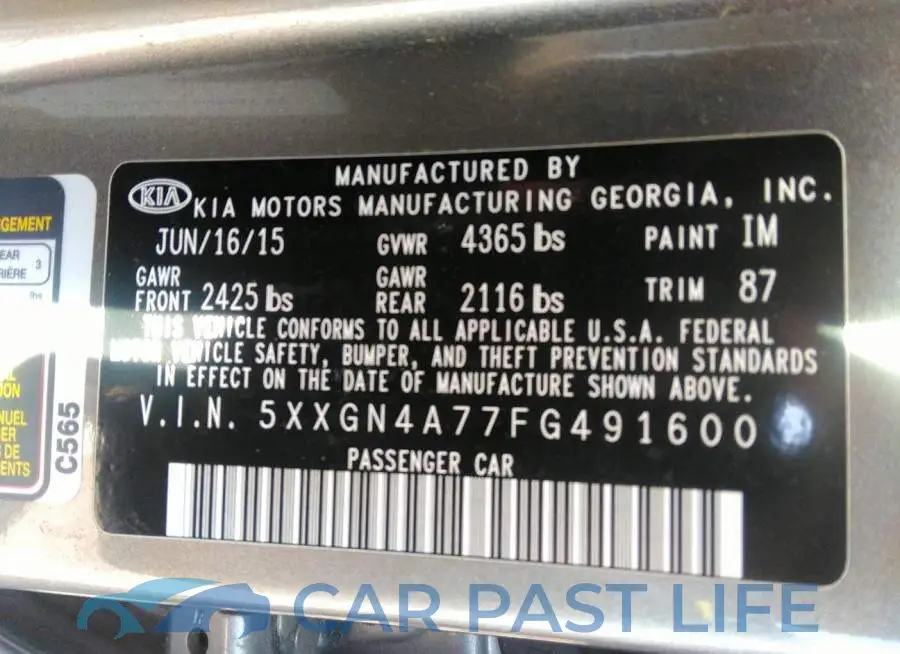 5XXGN4A77FG491600# 9