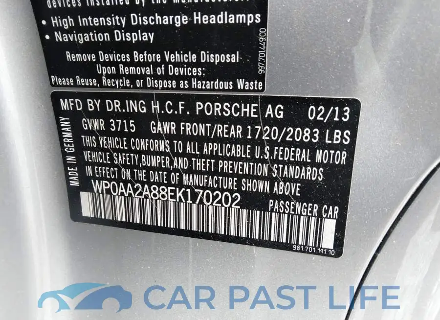 WP0AA2A88EK170202# 9