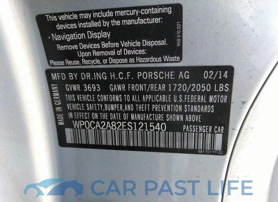 WP0CA2A82ES121540# 9