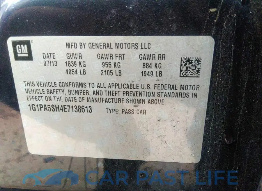 1G1PA5SH4E7138613# 9