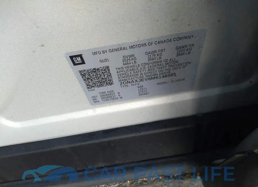 2GNAXJEV6M6146501# 9