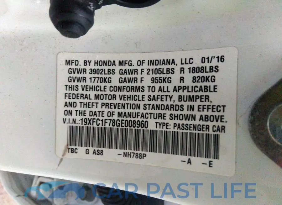 19XFC1F78GE008960# 9
