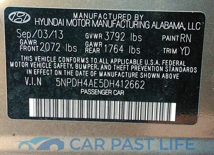 5NPDH4AE5DH412662# 9