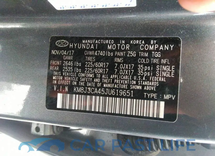 KM8J3CA45JU619651# 9