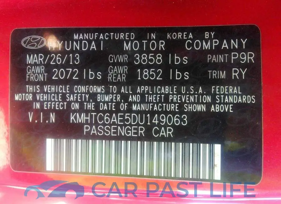 KMHTC6AE5DU149063# 8
