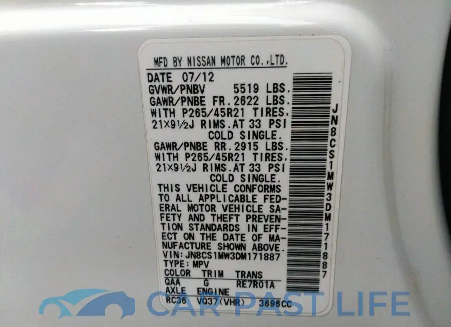 JN8CS1MW3DM171887# 9