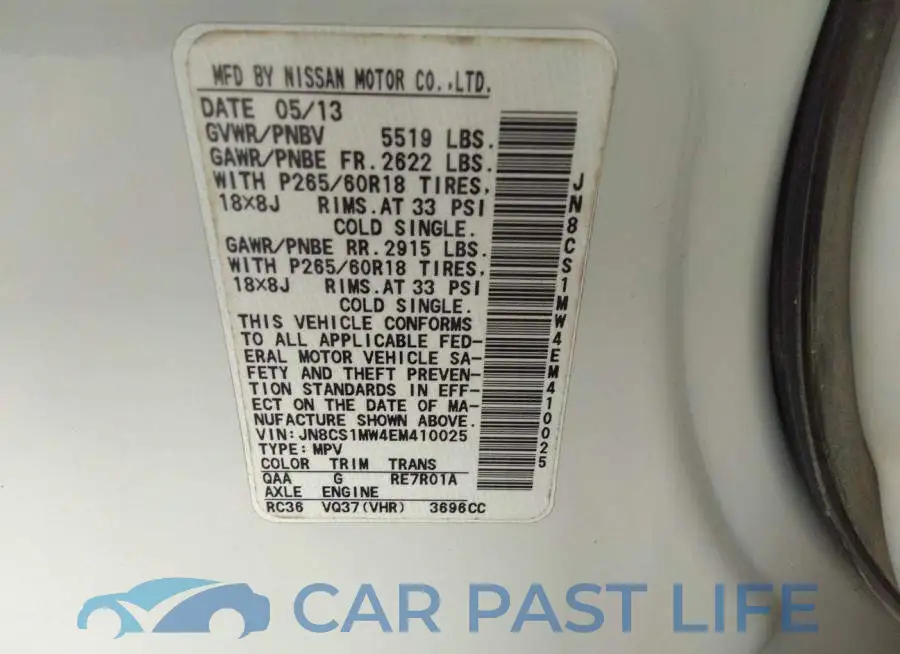 JN8CS1MW4EM410025# 9