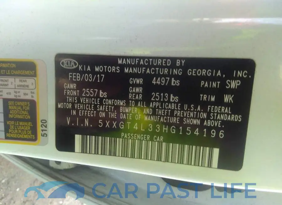 5XXGT4L33HG154196# 9