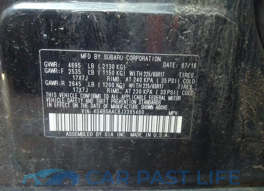 4S4BSAAC8J3395400# 9