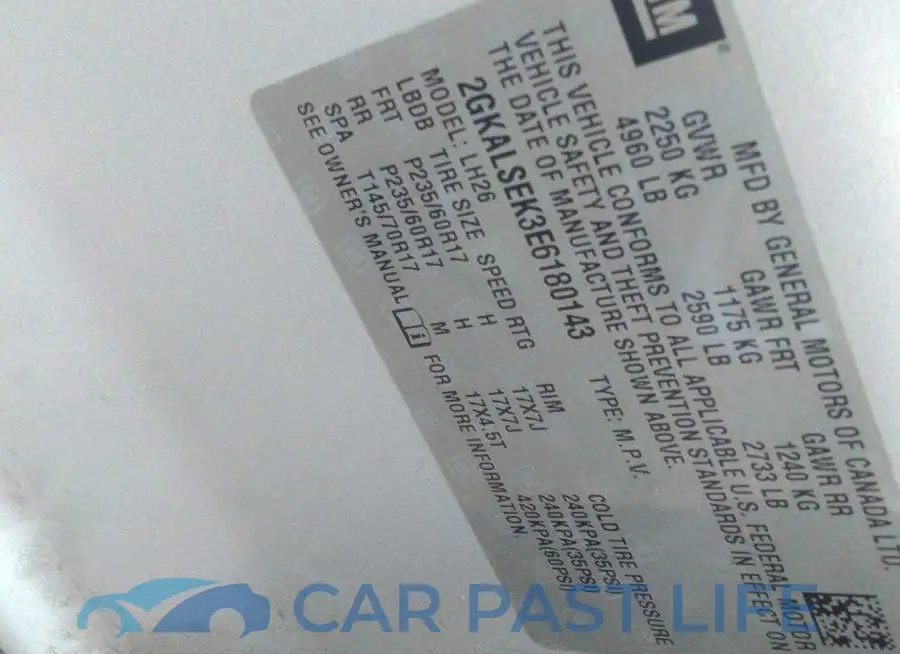 2GKALSEK3E6180143# 9