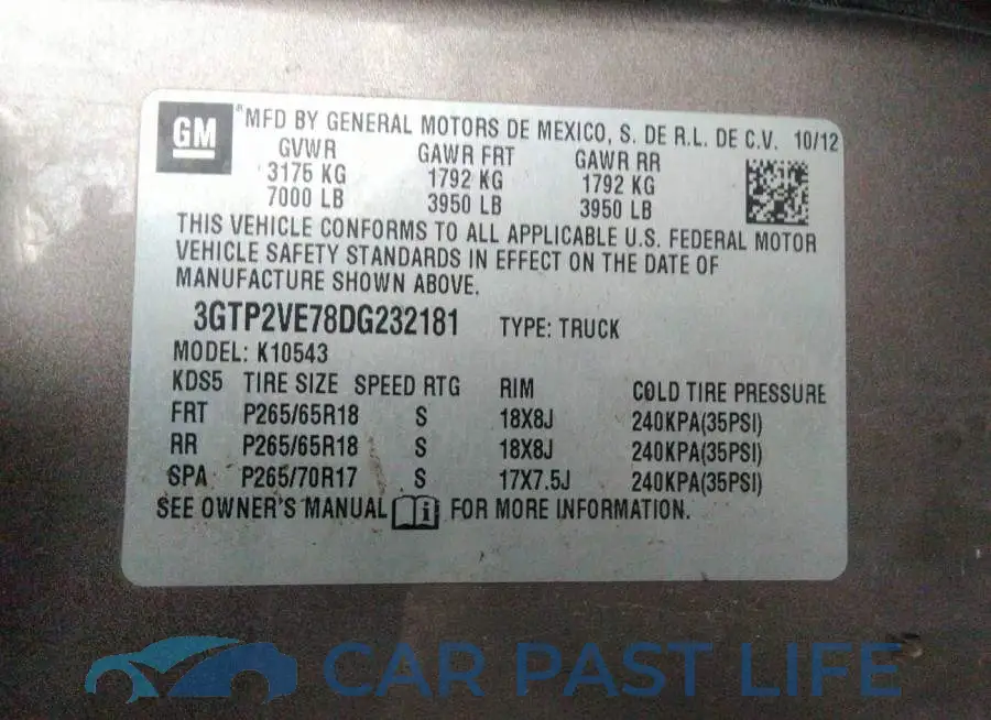 3GTP2VE78DG232181# 9