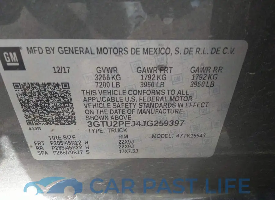 3GTU2PEJ4JG259397# 7