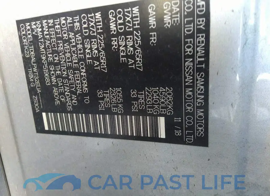 KNMAT2MT9KP519683# 9