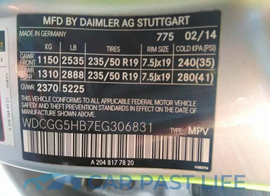 WDCGG5HB7EG306831# 9