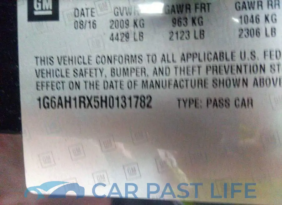 1G6AH1RX5H0131782# 9
