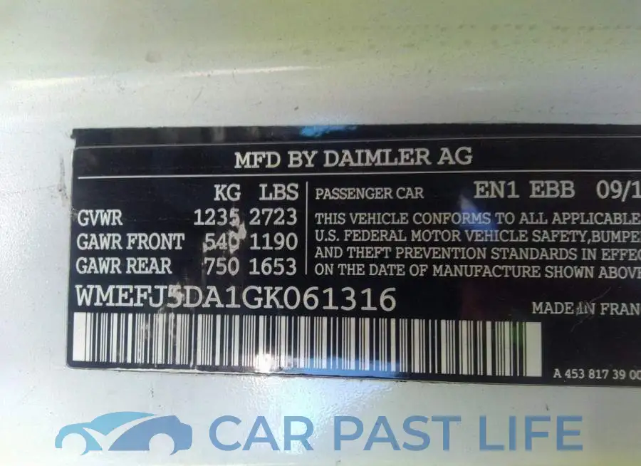 WMEFJ5DA1GK061316# 9