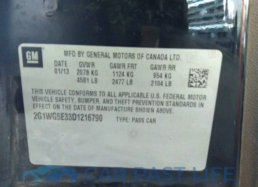 2G1WG5E33D1216790# 9